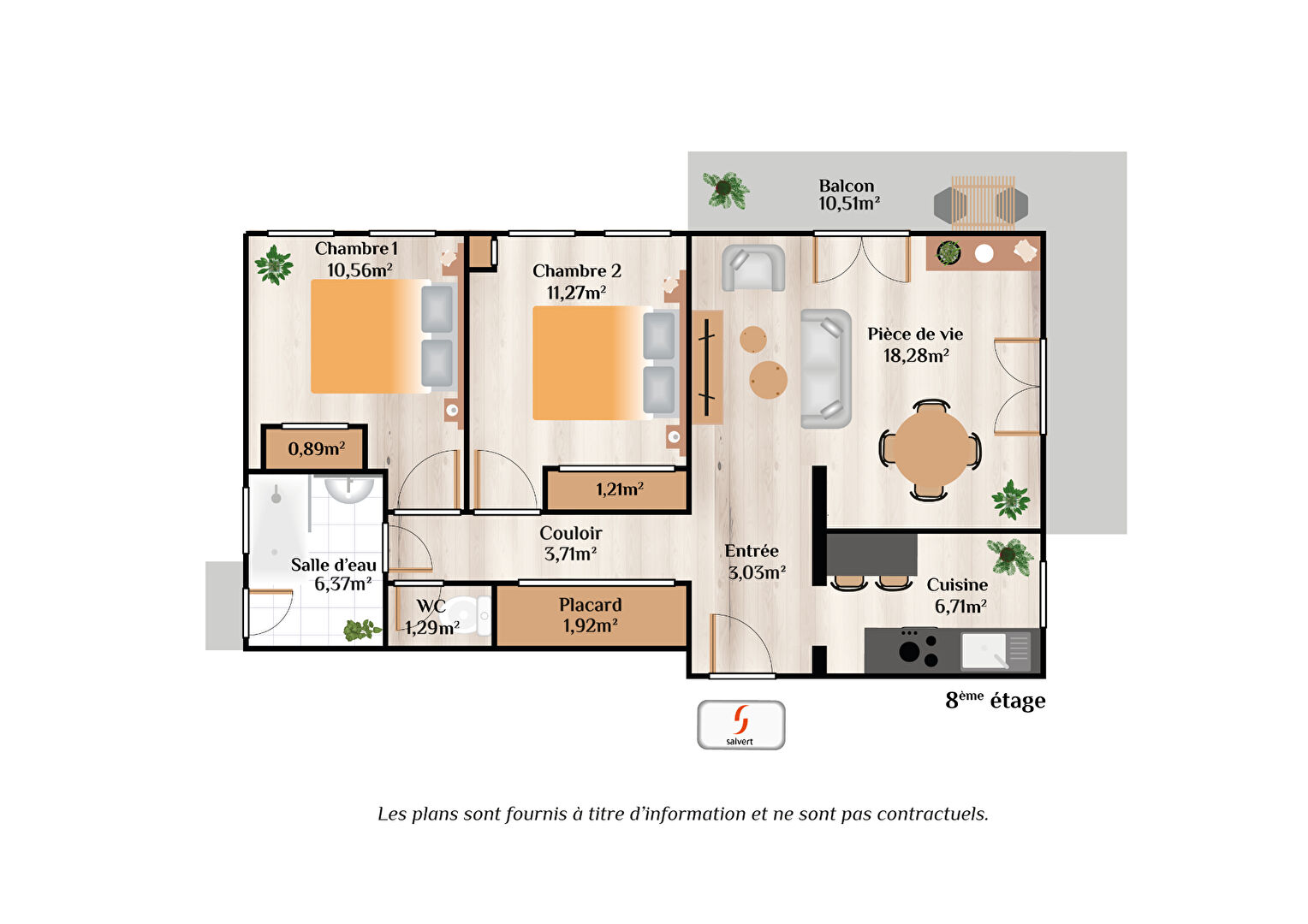 A vendre Appartement 2 chambres avec ascenceur. 3\/15